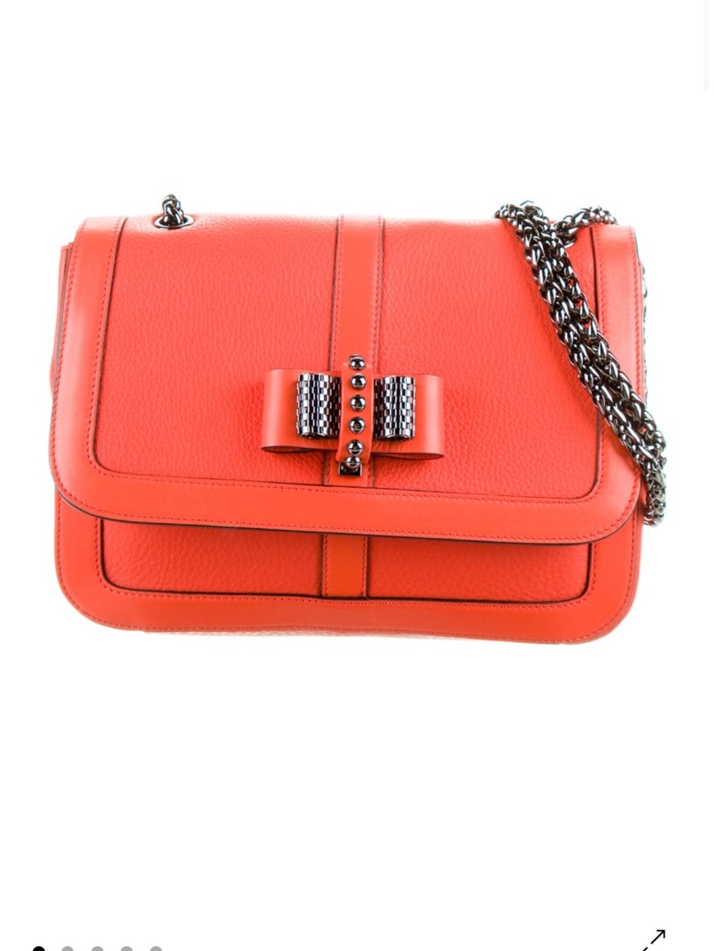Christian Louboutin Coral Leather Crossbody with Studded Bow